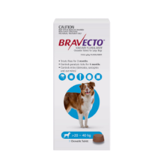 Bravecto Chew For Dogs Blue 20kg - 40kg Single Tablet