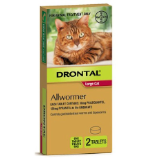 Drontal Large Cats All Wormer 6kg 2 Tablets