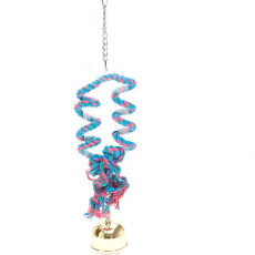 Bird Toy Rope And Wood And Acrylic 31x8x4cm