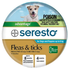 Seresto Collar For Fleas & Ticks Canine Up to 8kg