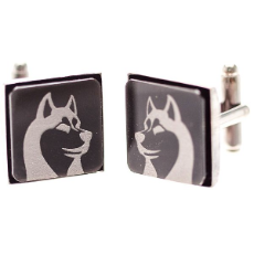RSPCA Craft Acrylic Cufflinks Square Huskies