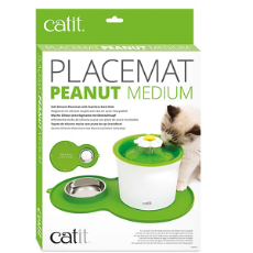 Catit Flower Peanut Mat With Stainless Steel Bowl