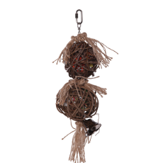 Bird Toy Twin Wicker Balls With Bell 30cm