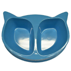 Scream Cat Face Double Bowl 2 Loud Blue 350ml 350ml