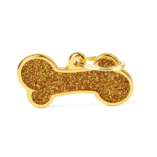 Dog Tag Shine Bone Gold Large