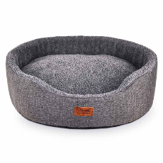 Dog Bed Oval Sofa Grey