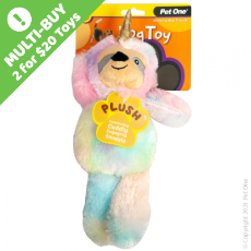 Pet One Dog Toy Plush Squeaky Rainbow Sloth Unicorn 35cm