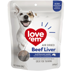 Love Em Dog Treats Air Dried Beef Liver 200g