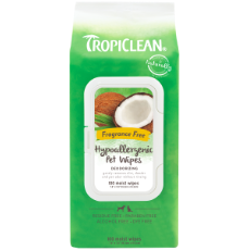 Tropiclean Hypoallergenic Wipes Fragrance Free 100 pack