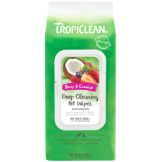 Tropiclean Deep Clean Wipes Berry & Coconut 100 pack
