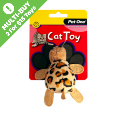 Pet One Cat Toy Plush Leopard Tortoise 10.5cm