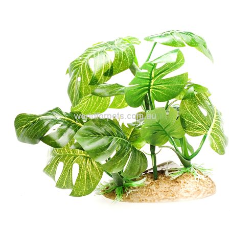 Artificial Aquarium Plant, Plastic Large Leaf Green