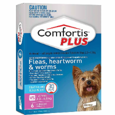 Comfortis Plus Dogs Pink 140mg - 2.3 > 4.5kg 6 Pk 6 Pack