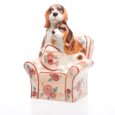 Cookie Jar 2 Dogs on Chair 29cmx19cmx19cm